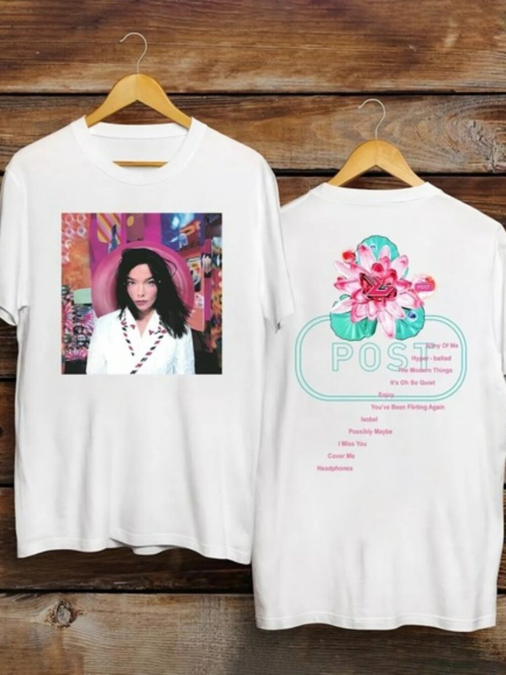 Bjork Post Album 1995 Tour Rock Band Concert Promo Music 2 Sided T-Shirt